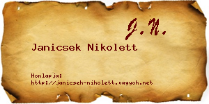 Janicsek Nikolett névjegykártya